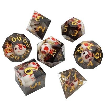 Praktische natürliches Harz RPG-Würfel stellten haltbaren Leichtgewichtler ein