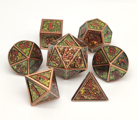 Antiverschleißmetallstellt mini-RPG-Würfel Gold überzogenen Oberflächenleichtgewichtler ein