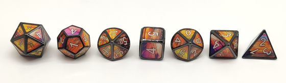 Glattes Endemini-RPG würfeln praktische Harz-Metallmehrfarbenmaterialien