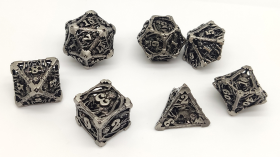 7-teiliger geruchloser Leichtgewichtler Luxus- Metall-Mini Polyhedral Dice Sets