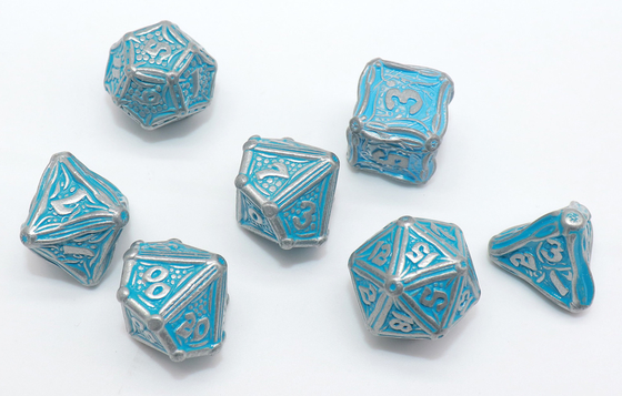 Handgemachtes blaues Mini Polyhedral Dice Lightweight Metal-Material