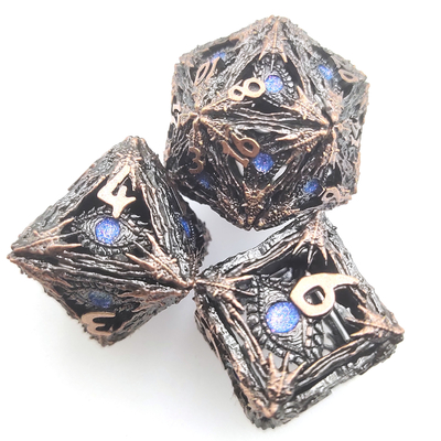 Gold überzogener Harz-Leichtgewichtler für Sammlungs-vielflächige Würfel stellte DND-Brettspiel ein