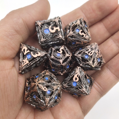 Gold überzogener Harz-Leichtgewichtler für Sammlungs-vielflächige Würfel stellte DND-Brettspiel ein