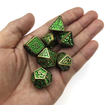 Leichte Mini-RPG-Würfel, RPG-Würfel-Set, Würfelkarte, DND, Metall, polyedrisch