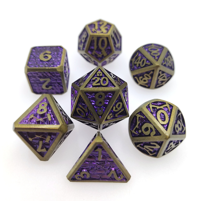Geruchlose leichte Dnd-Metallwürfel stellten vielflächiges purpurartiges Silber des Spiel-Kartenspiels ein