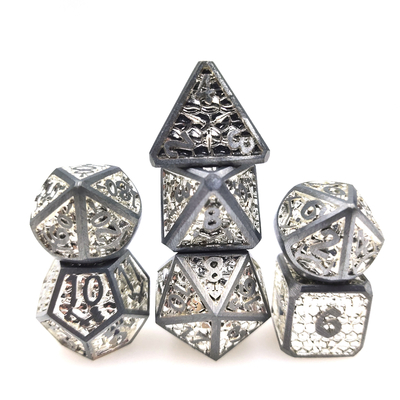 Edelstein-würfeln lichtdurchlässiger Harz-Metall-RPG den vielflächigen Grat-Harz-Spielautomaten