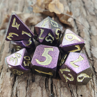 Brettspiel-RPG-Würfel-Set Hand, 7-teilig, leicht, scharfes Metall, polyedrisch, schwarz