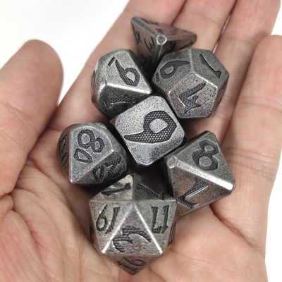 Mini-Polyeder-Würfel-Set, metallisches Messing, Kupfer, Würfel-Sets, Gaming-Würfel, Anleitung