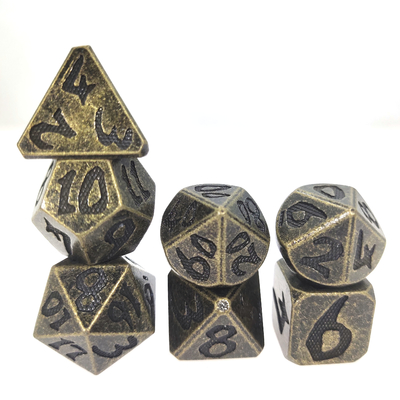 Mini-RPG-Würfel DND RPG-Würfel stellten langlebiges Gut für Kerker und Drachen vielflächiges Aurichalceous ein