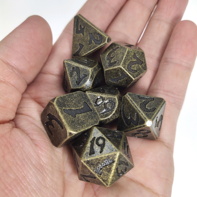 Mini-RPG-Würfel DND RPG-Würfel stellten langlebiges Gut für Kerker und Drachen vielflächiges Aurichalceous ein