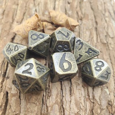 Mini-RPG-Würfel DND RPG-Würfel stellten langlebiges Gut für Kerker und Drachen vielflächiges Aurichalceous ein