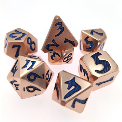 Handgefertigtes RPG-Würfelset, tragbares polyedrisches Würfelset, Zinklegierung, Luxusmetall