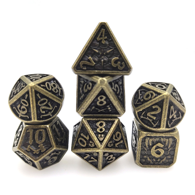 Tischplatten-Spiel-Würfel stellten vielflächiges haltbares Metall-Mini Dice Metal Antiwear For-Gelb ein