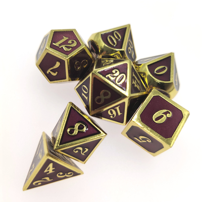 Schwergewichts- Metall-RPG würfeln ordentliche Grate, die Mikrowürfel rosa vielflächiges Vergoldungs-Grün einstellen