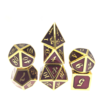 Schwergewichts- Metall-RPG würfeln ordentliche Grate, die Mikrowürfel rosa vielflächiges Vergoldungs-Grün einstellen