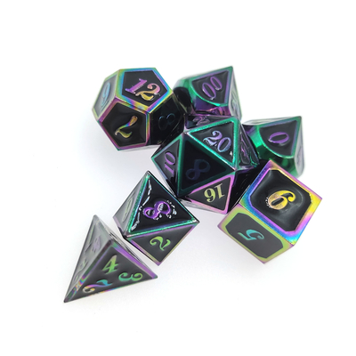 Umweltfreundliches Würfelset, tragbar, verschleißfest, mehrfarbig, Messing, RPG