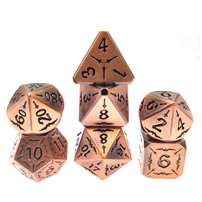 Metall-RPG-Würfel stellten haltbares dauerhaftes Goldschwarz-Metall würfeln vielflächiges ein