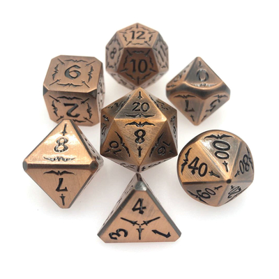 Metall-RPG-Würfel stellten haltbares dauerhaftes Goldschwarz-Metall würfeln vielflächiges ein