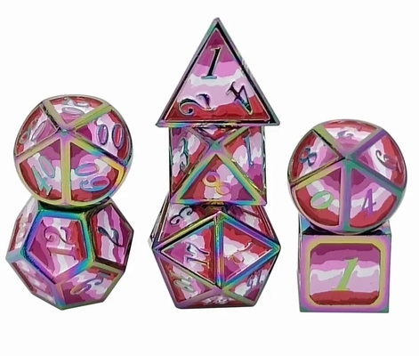 16mm glatte RPG Metallwürfel Custom DND Logo Regenbogen-Spiel