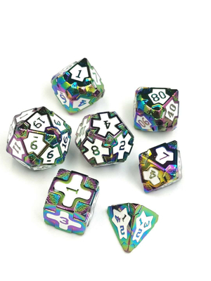 Barock 7 Stück Polyeder Spieldatz Set Metall Scharfe Kante Für RPG