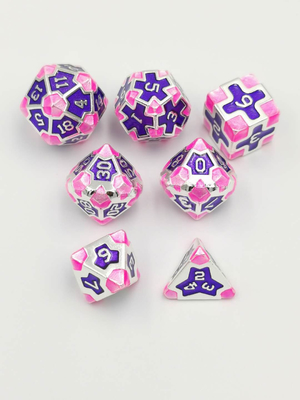 Barock 7 Stück Polyeder Spieldatz Set Metall Scharfe Kante Für RPG