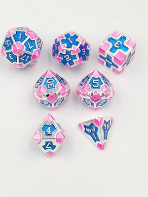 Barock 7 Stück Polyeder Spieldatz Set Metall Scharfe Kante Für RPG