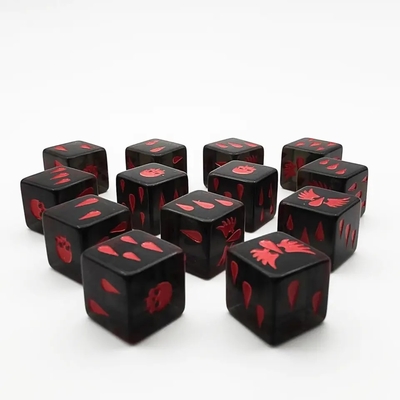 Glatte Oberfläche Polyeder Harz Kristall-Spiel Würfelsatz Set angepasst Acryl-Spiel
