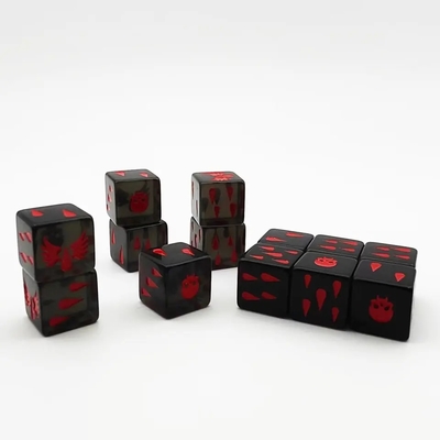 Glatte Oberfläche Polyeder Harz Kristall-Spiel Würfelsatz Set angepasst Acryl-Spiel