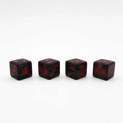Glatte Oberfläche Polyeder Harz Kristall-Spiel Würfelsatz Set angepasst Acryl-Spiel
