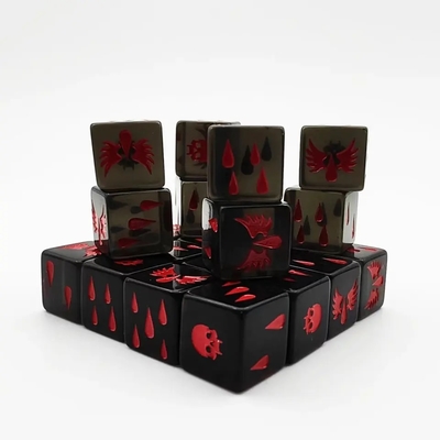 Glatte Oberfläche Polyeder Harz Kristall-Spiel Würfelsatz Set angepasst Acryl-Spiel