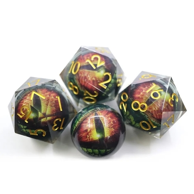 Handgefertigte Harz Quicksand Ball Würfel poliert Set von 7 Rollenspiel Zubehör Großbrett