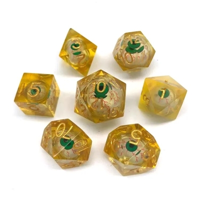 16mm Vollpolygraphische Würfel Bewegt Dungeons And Dragons Blutgeschoss Blaue Augen Würfel Set für die Rolle