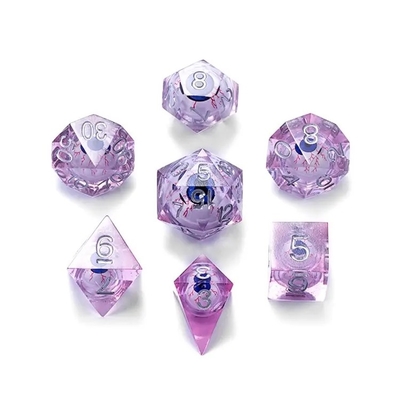 16mm Vollpolygraphische Würfel Bewegt Dungeons And Dragons Blutgeschoss Blaue Augen Würfel Set für die Rolle