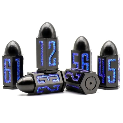 D6 Bullet Metal Dice Set 6 Stück 6 Seiten für Dnd Dungeons Rpg Warhammer Shadowrun Dice