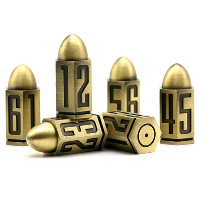 D6 Bullet Metal Dice Set 6 Stück 6 Seiten für Dnd Dungeons Rpg Warhammer Shadowrun Dice