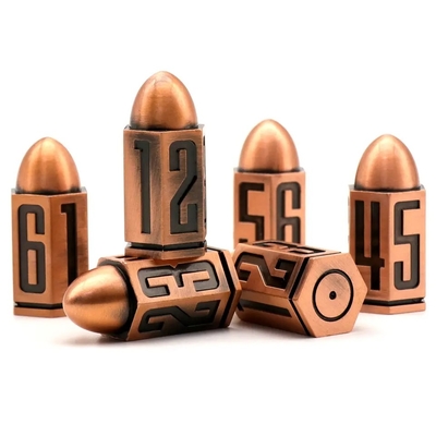 D6 Bullet Metal Dice Set 6 Stück 6 Seiten für Dnd Dungeons Rpg Warhammer Shadowrun Dice