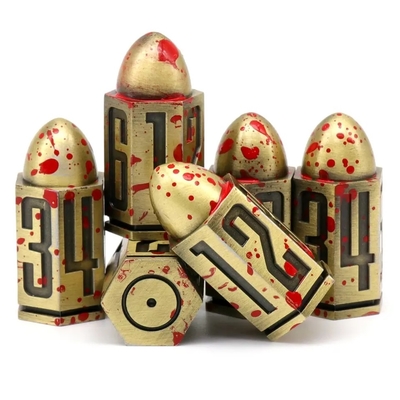 D6 Bullet Metal Dice Set 6 Stück 6 Seiten für Dnd Dungeons Rpg Warhammer Shadowrun Dice
