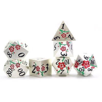 Zinklegierung Polygonal Pflaumenblüte Metall Würfel Suite Drache und Dungeon DND
