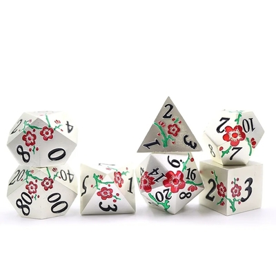 Zinklegierung Polygonal Pflaumenblüte Metall Würfel Suite Drache und Dungeon DND