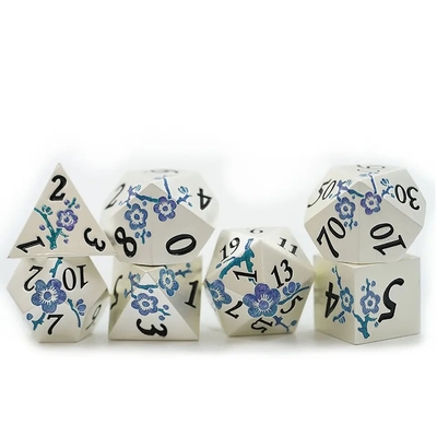 Zinklegierung Polygonal Pflaumenblüte Metall Würfel Suite Drache und Dungeon DND