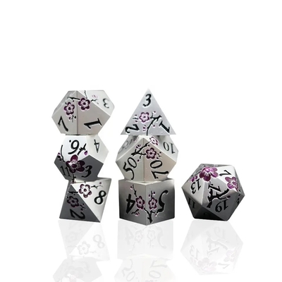 Zinklegierung Polygonal Pflaumenblüte Metall Würfel Suite Drache und Dungeon DND