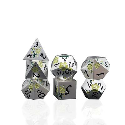 Zinklegierung Polygonal Pflaumenblüte Metall Würfel Suite Drache und Dungeon DND