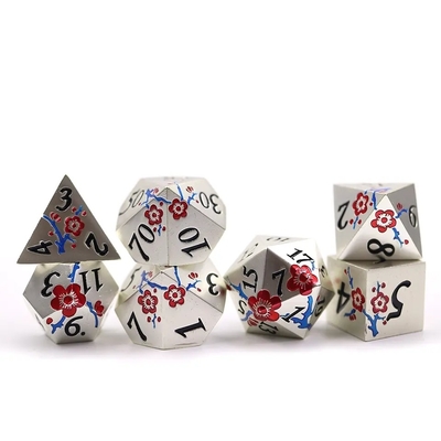 Zinklegierung Polygonal Pflaumenblüte Metall Würfel Suite Drache und Dungeon DND