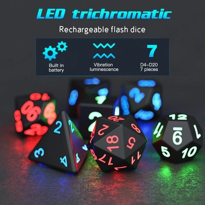 DND Board Polyeder Würfel Erwachsenenspiel Zaubertrick Pixel Elektronische Leuchte LED Würfel