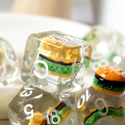 Custom Polyhedral DND Würfel Set Hamburger Gaming Für RPG Rollenspiele Tischspiele