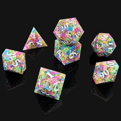 Rainbow Grain Resin Dice DND Brettspiel COC Laufgruppe TRPG Polyeder D20