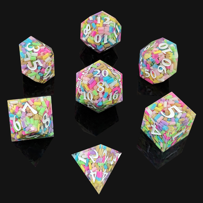 Rainbow Grain Resin Dice DND Brettspiel COC Laufgruppe TRPG Polyeder D20