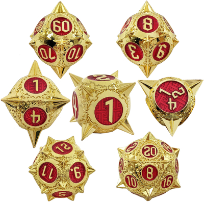 TRPG 16 mm Polyfront DND Metallwürfel mehrfarbiger Meteor Hammer