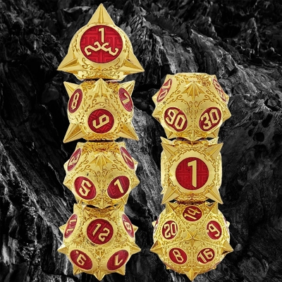TRPG 16 mm Polyfront DND Metallwürfel mehrfarbiger Meteor Hammer
