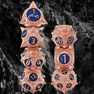 TRPG 16 mm Polyfront DND Metallwürfel mehrfarbiger Meteor Hammer
